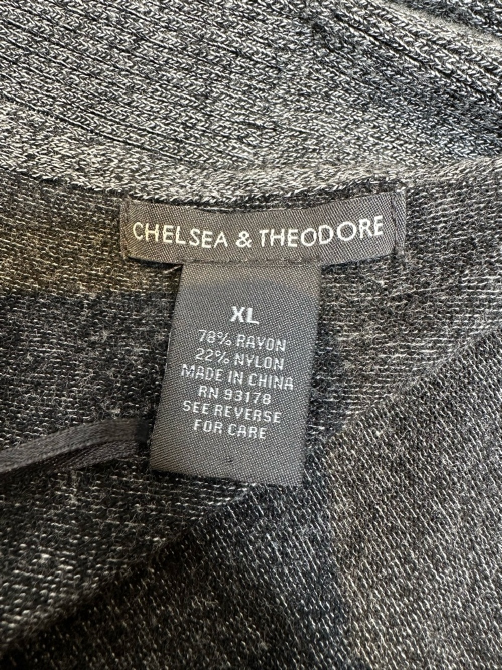 Chelsea & Theodore Heather Gray Shawl Collar Open Cardigan - Picture 7 of 10